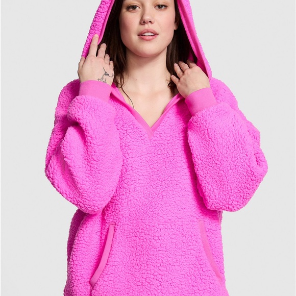 PINK Victoria's Secret Tops - PINK Victoria's Secret XL Oversized Pink Hoodie